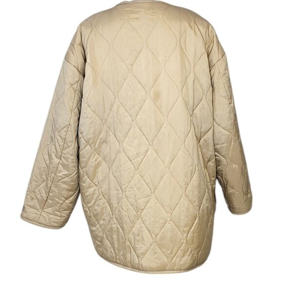 Aritzia TNA Pratt Sherpa Lined, Quilted Jacket, Light Tan, Relaxed, Size Large - Picture 4 of 8